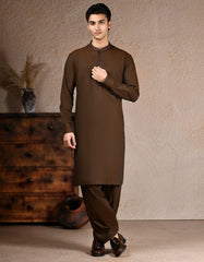 BROWN COTTON KAMEEZ SHALWAR | JJKS-A-33252