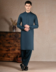 DARK GREEN BLENDED KAMEEZ SHALWAR | JJKS-A-33270