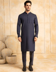 NAVY BLUE BLENDED KURTA TROUSER