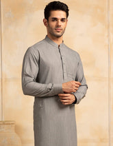GREY BLENDED KURTA TROUSER