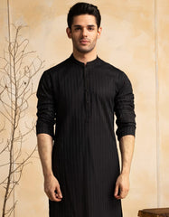 BLACK BLENDED SEMI-FORMAL KURTA