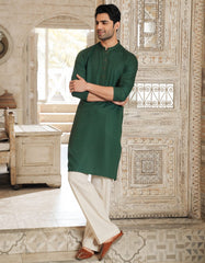GREEN BLENDED SEMI-FORMAL KURTA