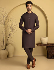 BROWN BLENDED KURTA TROUSER