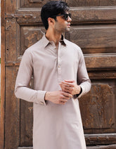 BEIGE COTTON CASUAL KAMEEZ SHALWAR