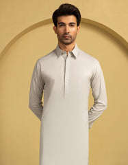 ASH GREY COTTON CASUAL KAMEEZ SHALWAR