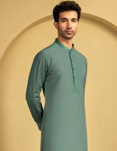 GREEN BLENDED SEMI-FORMAL KAMEEZ SHALWAR