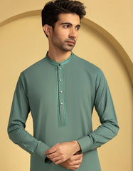 GREEN BLENDED KURTA TROUSER
