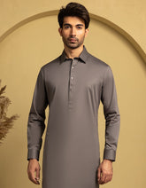 GREY COTTON CASUAL KAMEEZ SHALWAR