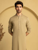 BEIGE BLENDED SEMI-FORMAL KURTA