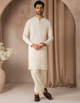 CREAM BLENDED SEMI-FORMAL KAMEEZ SHALWAR