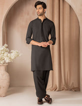 BLACK BLENDED SEMI-FORMAL KAMEEZ SHALWAR