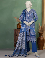 MULTICOLOR LAWN PASTE PRINTED UNSTITCHED 3PC