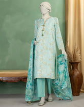 GREEN LAWN PASTE PRINTED UNSTITCHED 3PC