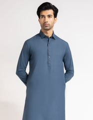 BLUE PLAIN KAMEEZ SHALWAR