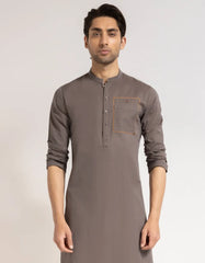 BROWN COTTON CASUAL KURTA