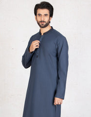 PRUSSIAN BLUE COTTON KURTA | JJK-A-34001-R2