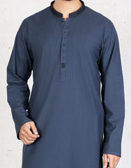 PRUSSIAN BLUE COTTON KURTA | JJK-A-34001-R2