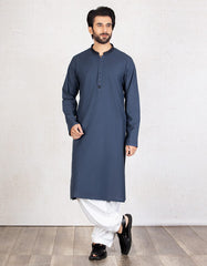 PRUSSIAN BLUE COTTON KURTA | JJK-A-34001-R2