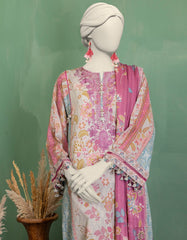 GREY DOBBY EMBROIDERED UNSTITCHED 3PC