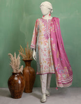 GREY DOBBY EMBROIDERED UNSTITCHED 3PC