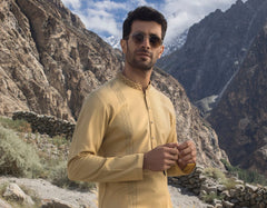 BEIGE COTTON KURTA | JJK-A-34134