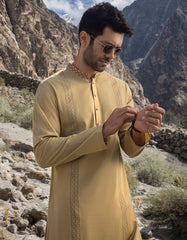 BEIGE COTTON KURTA | JJK-A-34134