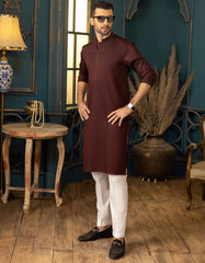 MAROON BLENDED KURTA | JJK-A-34136