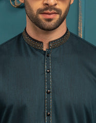 TEAL BLENDED KURTA | JJK-S-34142