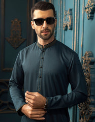 TEAL BLENDED KURTA | JJK-S-34142