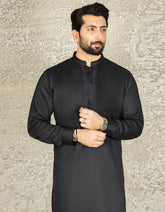 CHARCOAL GREY BLENDED KURTA | JJK-S-34151