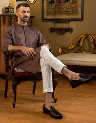 BROWN COTTON KURTA | JJK-S-34153