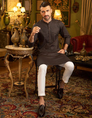 DARK BROWN COTTON KURTA | JJK-S-34156
