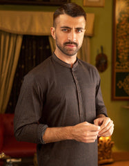 DARK BROWN COTTON KURTA | JJK-S-34156