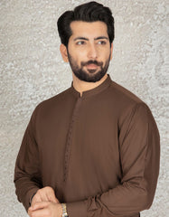 BROWN BLENDED CASUAL KAMEEZ SHALWAR | JJKS-S-34160