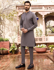 GREY CVC KURTA PAJAMA | JJKP-S-34167