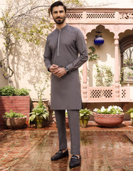 GREY CVC KURTA PAJAMA | JJKP-S-34167