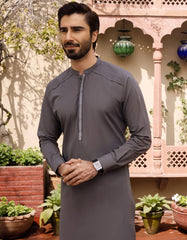 GREY CVC KURTA PAJAMA | JJKP-S-34167
