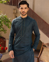 DARK GREEN COTTON KURTA | JJK-S-34170