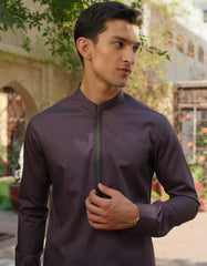 DEEP PURPLE COTTON KAMEEZ SHALWAR | JJKS-S-34173