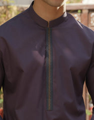 DEEP PURPLE COTTON KAMEEZ SHALWAR | JJKS-S-34173