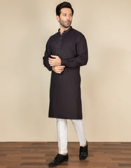 DARK VIOLET COTTON KURTA | JJK-S-34177