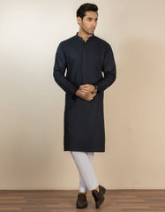 MIDNIGHT BLUE BLENDED KURTA | JJK-S-34184