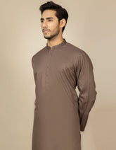 BROWN POLYESTER VISCOSE KAMEEZ SHALWAR | JJKS-S-34189