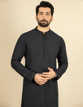 BLACK COTTON KURTA PAJAMA | JJKP-S-34192