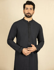 BLACK COTTON KURTA PAJAMA | JJKP-S-34192