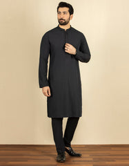 BLACK COTTON KURTA PAJAMA | JJKP-S-34192