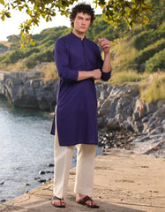 BLUE COTTON KURTA | JJK-A-34890