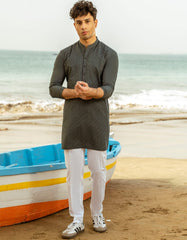 GREY BLENDED KURTA | JTK-A-34979
