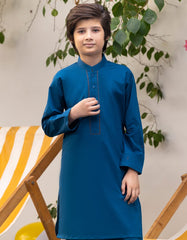 BLUE COTTON KAMEEZ SHALWAR | JCKS-S-34991
