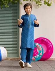 BLUE BLENDED KAMEEZ SHALWAR | JCKS-A-34993
